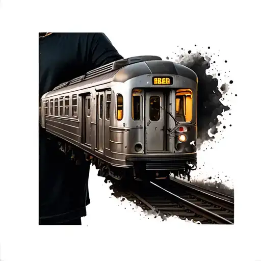 An R9 Nyc Subway Car Coming Out Of My Arm Sleeve