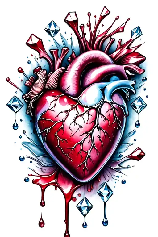Human Heart Bleeding Diamonds