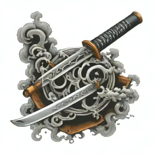 Small Katana With Smoke