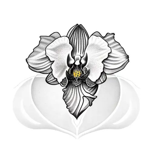 Orchid In Heart Shape With Grandma Written In It