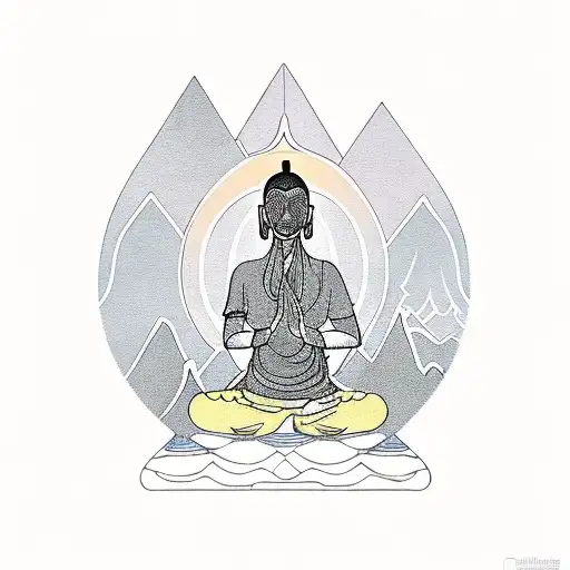 A Person Meditating On A Mountain Peak With The Words 'Inner Peace' Written Below