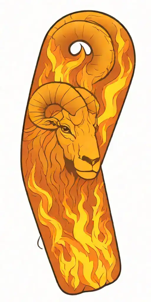 Ram Eyes On Fire Flames