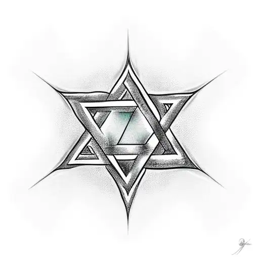 Star Of David With Shalom In Hebrew In The Star
