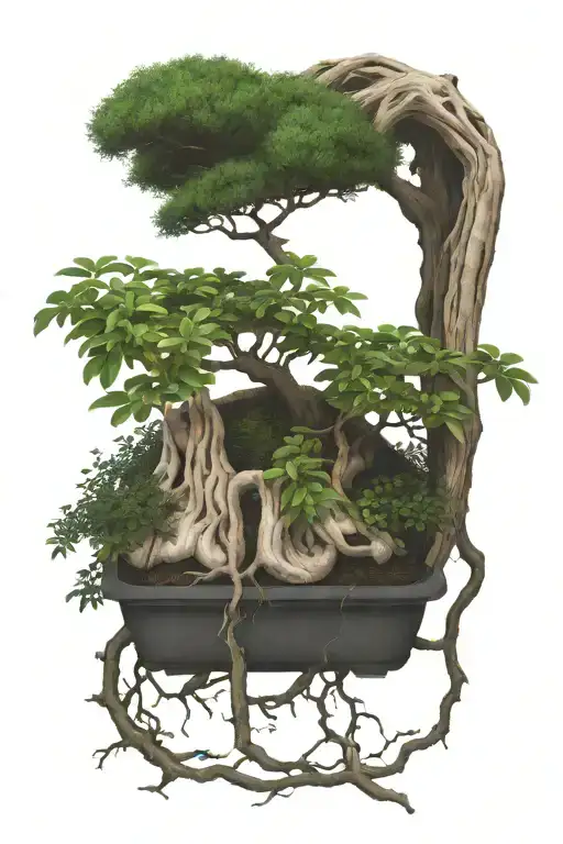 Bonsai Bush Growing Out Of A Pair Of Lungs
