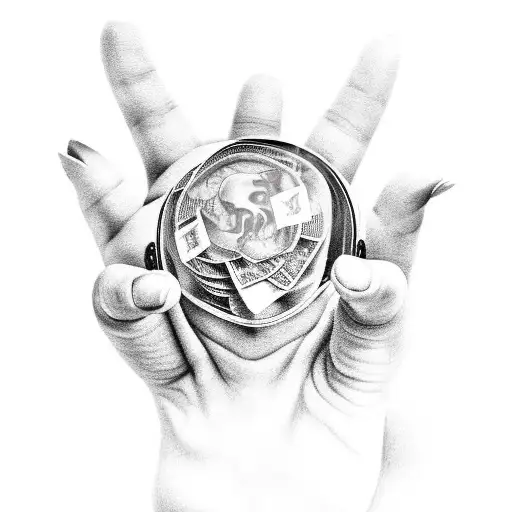 A Gangsta Rap Kid With Money On His Hand