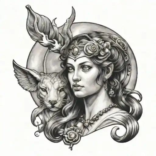 Artemis Greek Goddess Moon Bow