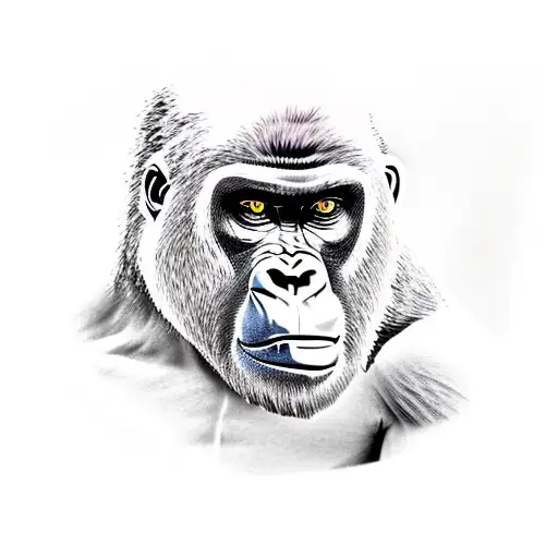 Angry Gorilla With Leafs