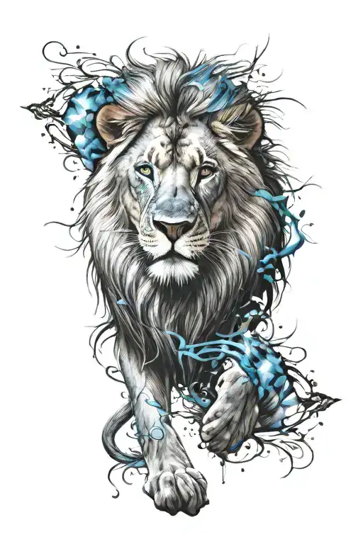 Lion With Blue Eyes