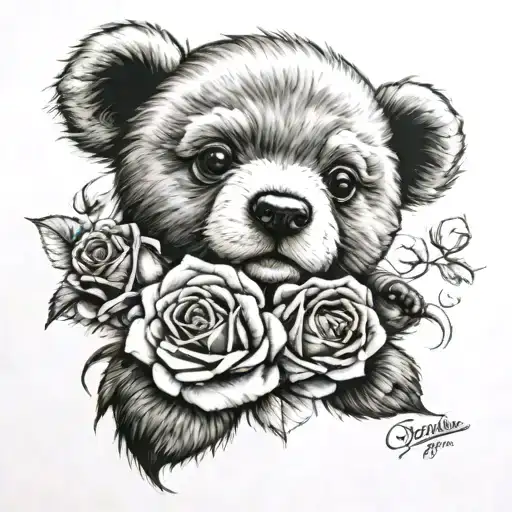 Teddy Bear With Roses