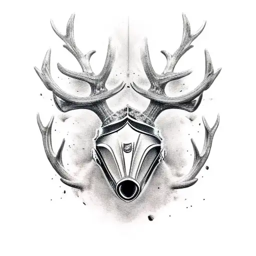 Knight Helmet With Deer Horns