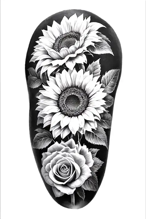 Sunflowers And Roses