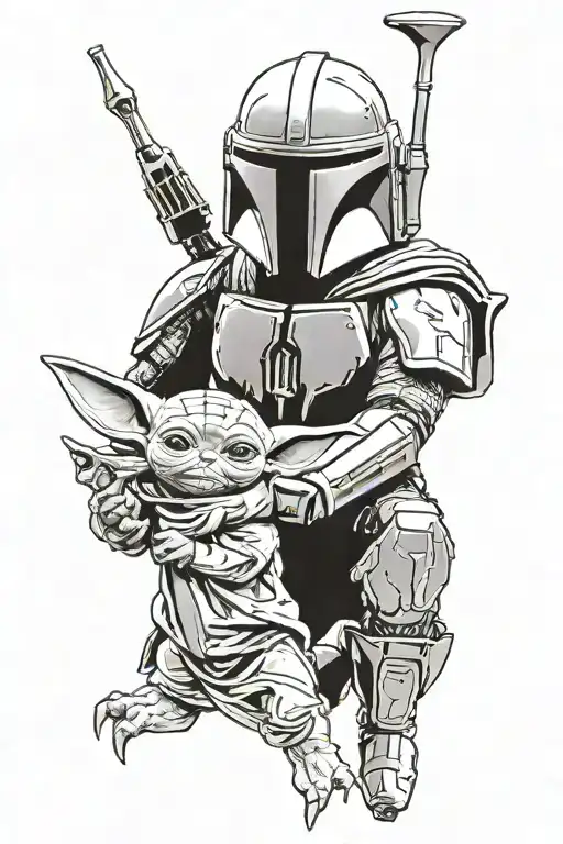 Mandalorian And Baby Yoda