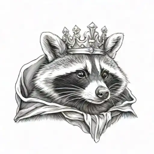 Raccoon With A Crown And Cape