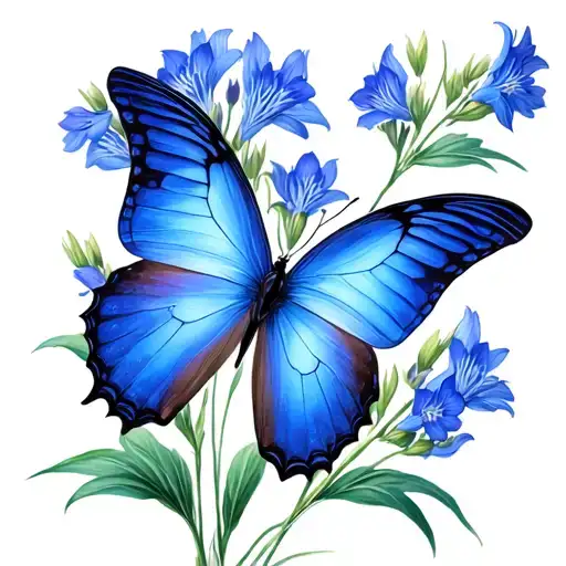 Blue Butterfly Delphinium