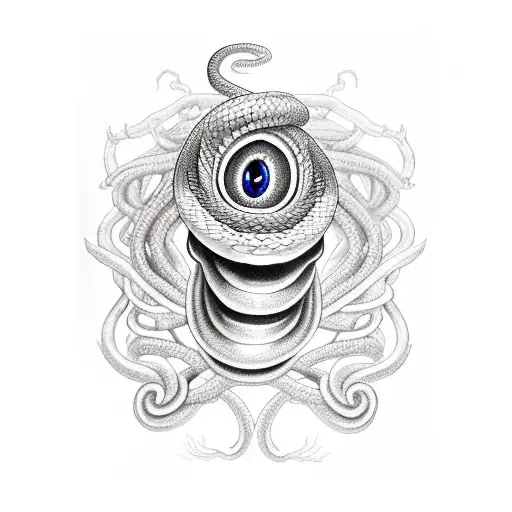 Snake With Eyes Of Medusa