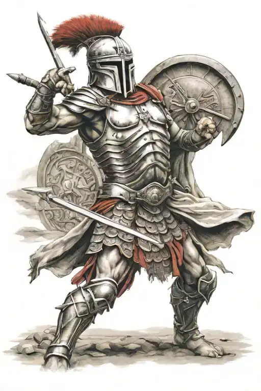 Spartan Warrior In Combat Background