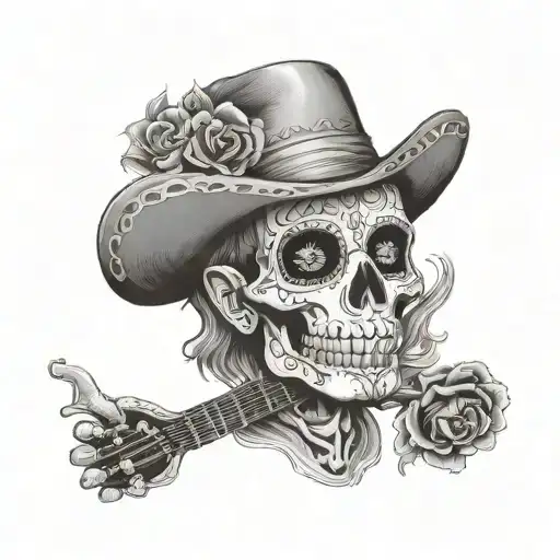 Day Of The Dead Man With Guitar