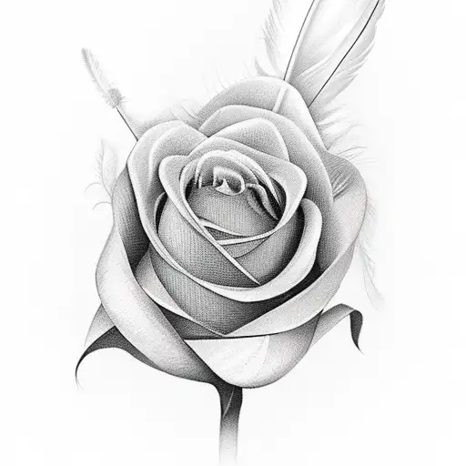 A Feather With A Flower