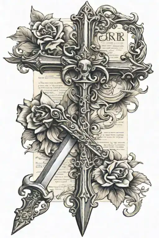 Bible Sword And Fleur De Lis