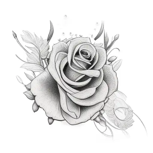 Flowers With Angel For Sleeve