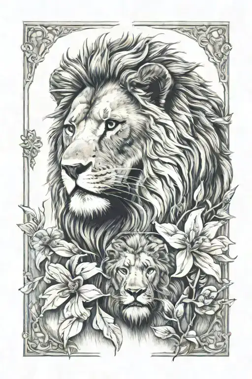 A Lion And Jesus Praying