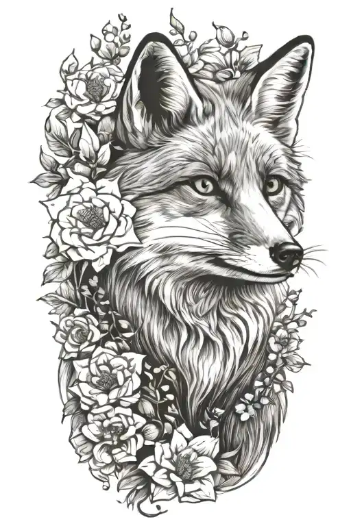 Fox And Flowers Growing