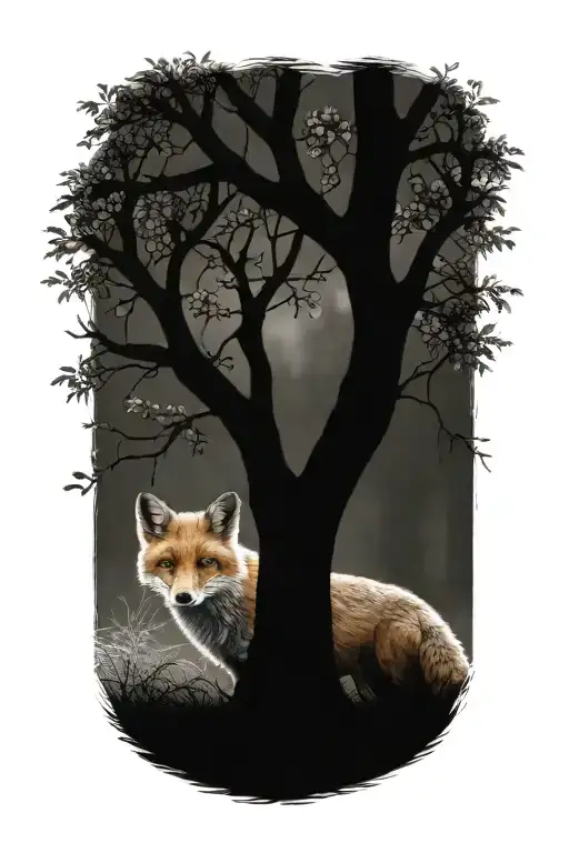 Fox Under A Tree