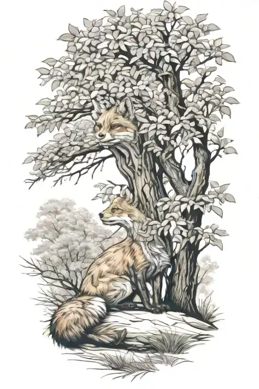 Fox Under A Tree