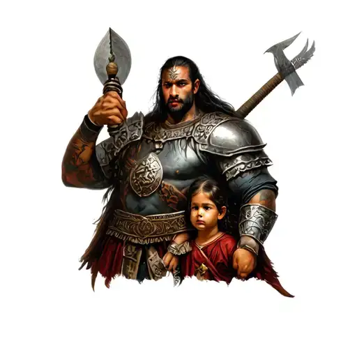 Warrior Protecting His Family