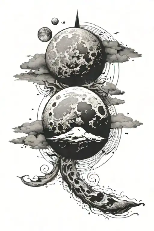 Phases Of The Moon Vertical Spine