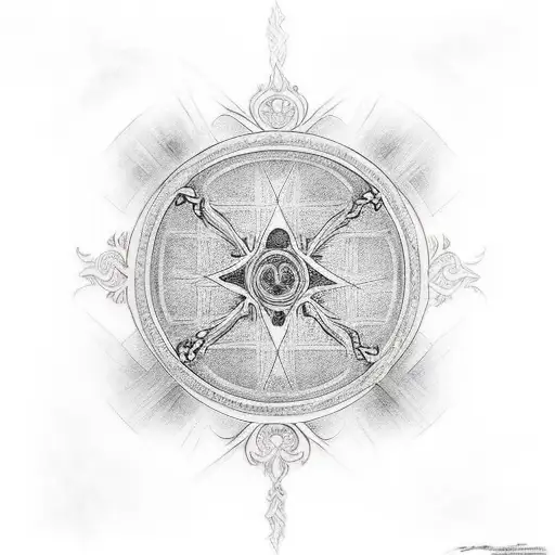 Heavens Gates With A Scroll