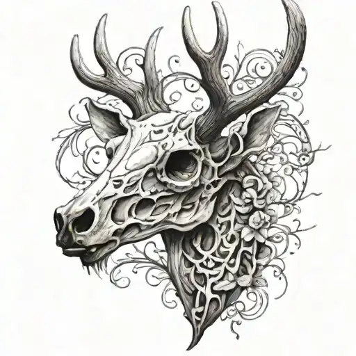 Deer Skull With Antlers