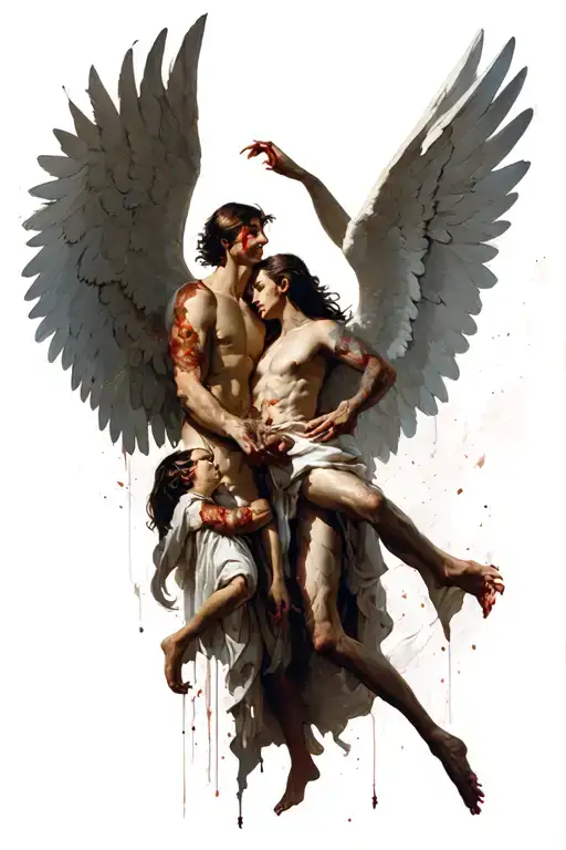 The Struggle Of The Angel And The Demon On The Sleeve