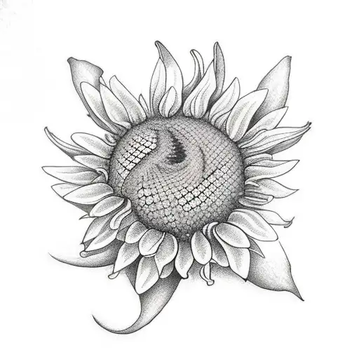 Dragonfly And Sunflowers