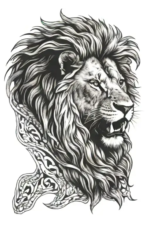 Lion Head Roaring With Ethiopian Country Outline