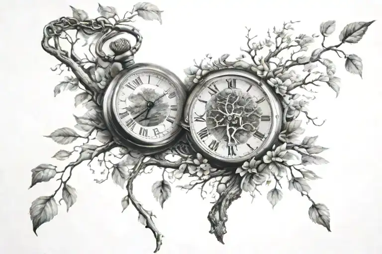 Pocket Watch Tree Surrounded