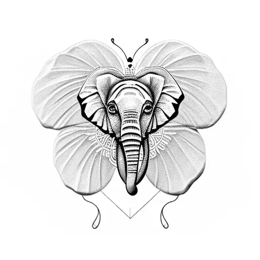 Heart Elephant Ancient Egyptian Butterfly Rose Cross