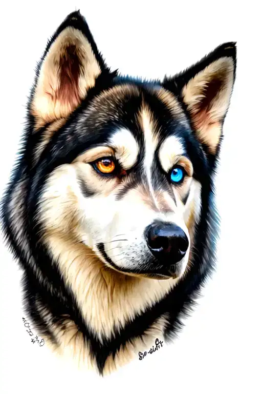 Siberian Husky Mix With Timberwolf With A Blue Eye And A Brown Eye