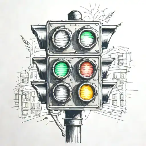 Traffic Lights Realistic Black