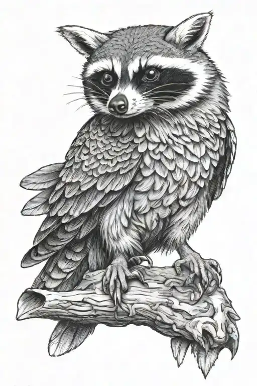 Raccoon Riding An Eagle