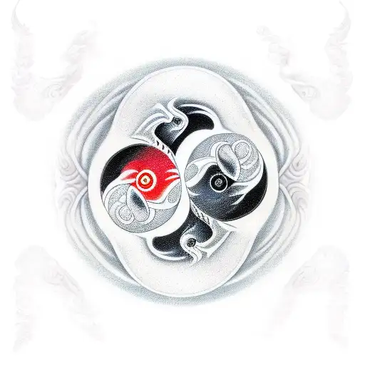 Yin Yang With Fire And Wind