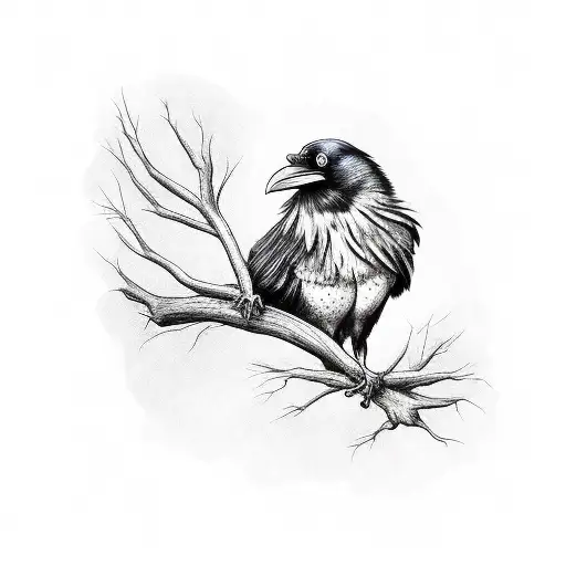 Ravens On A Tree Branch