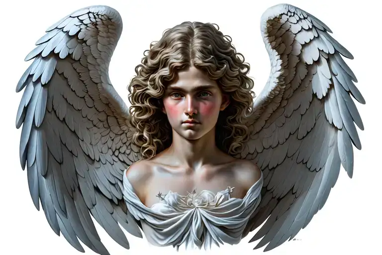 Angel Wings Spread Wide With Head