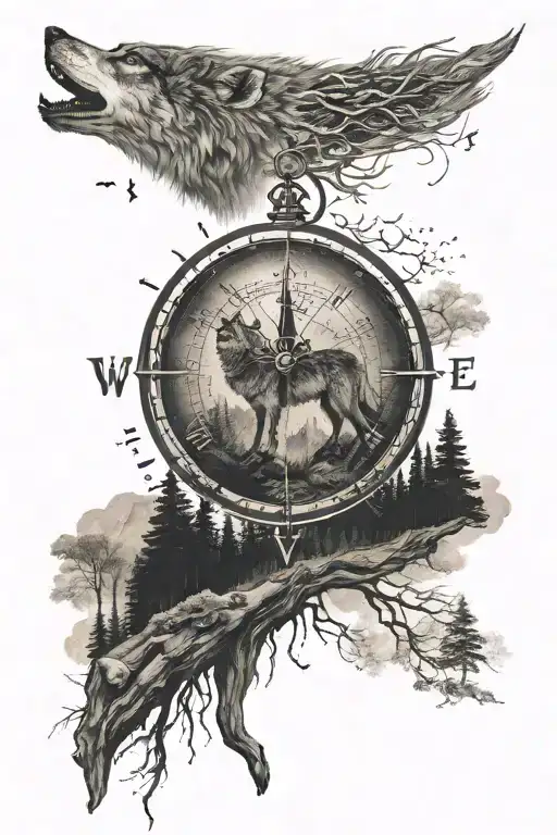 Wolf Forest Landscape Compass