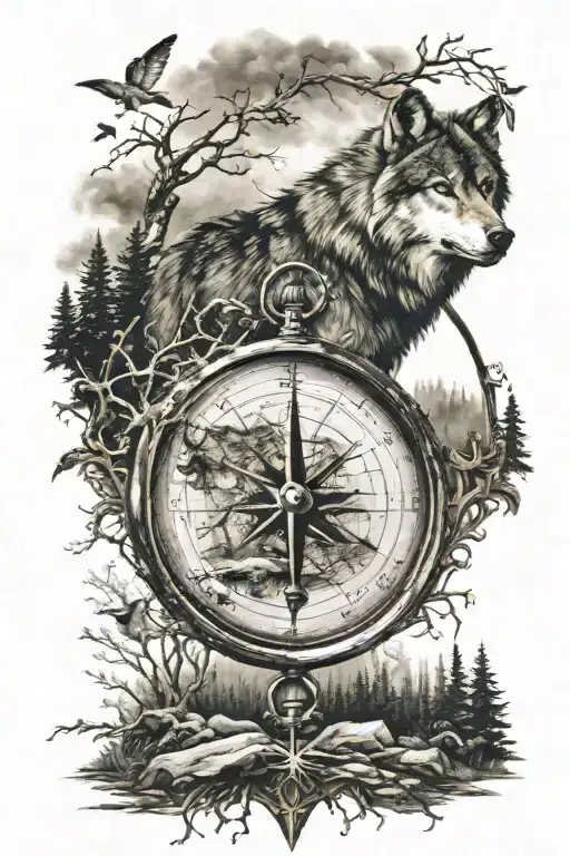 Wolf Forest Landscape Compass