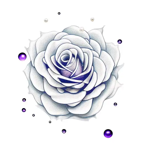Ocean Rose With Pearls Decorating The Petals In Royal Purple Masculine