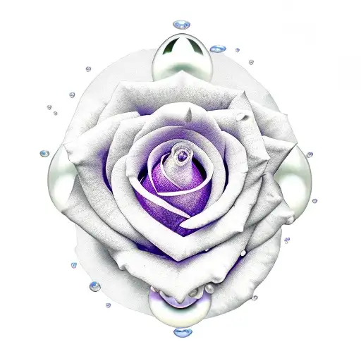 Under Water Rose Decorated With Pearls In Royal Purple Masculine