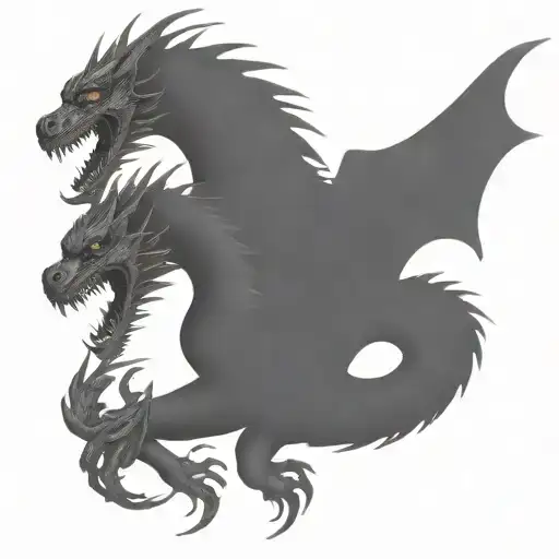 Bipolar Affectivity Dragon Two Heads Looking