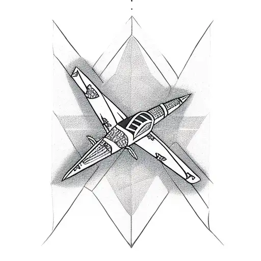 Paper Airplane With Japanese Pattern