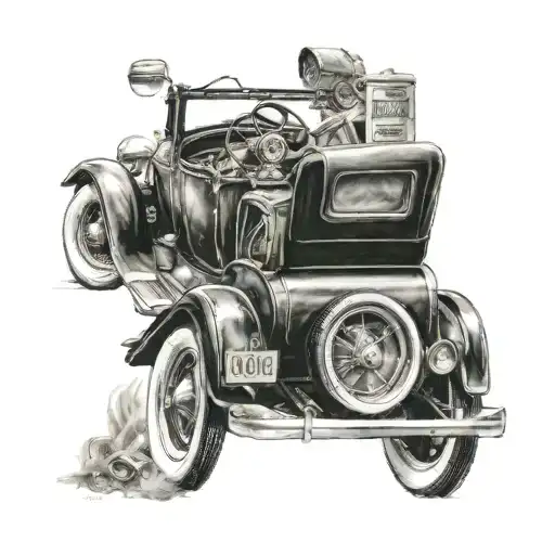 Old Hollywood Route 66 Vintage Car Movie Stars